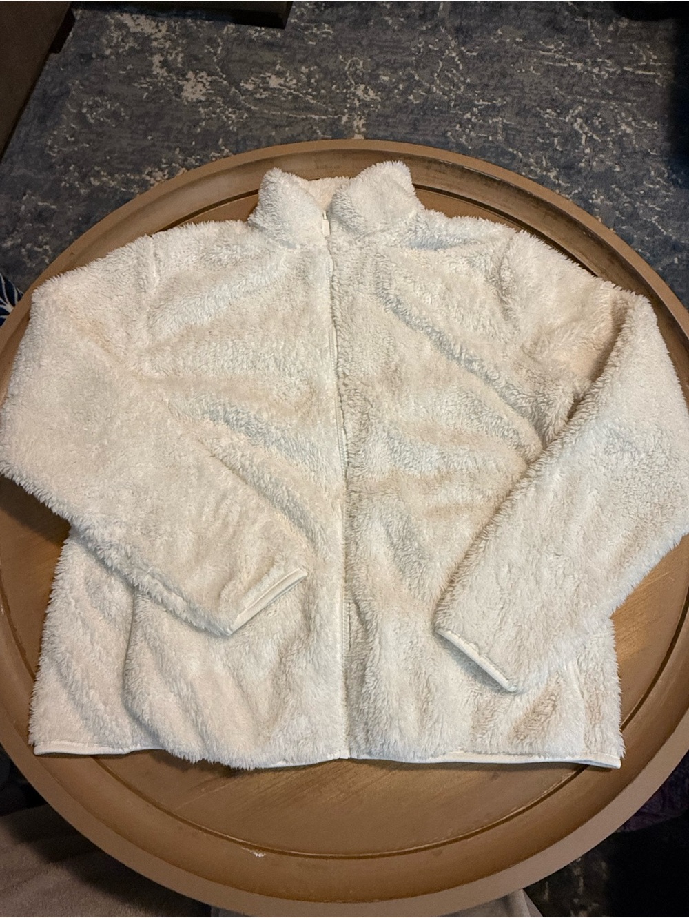 Primark Cream Fuzzy Zip-Up Jacket